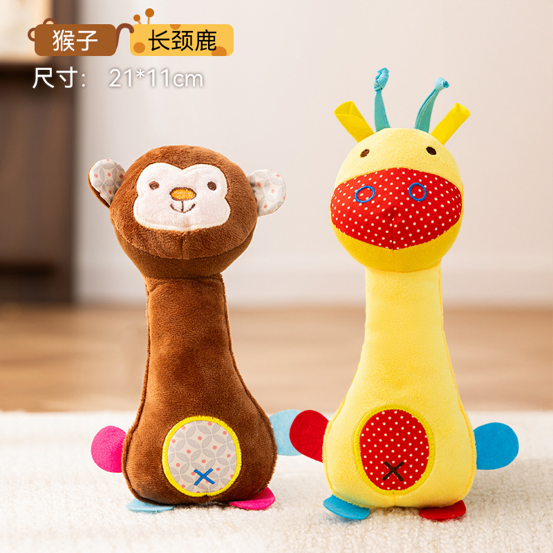Juguetes de peluche para perros de girafa sonora para animales de zoológico resistentes a la mordida para aliviar el aburrimiento para compañerismo interactivo para mascotas y gatos juguetes