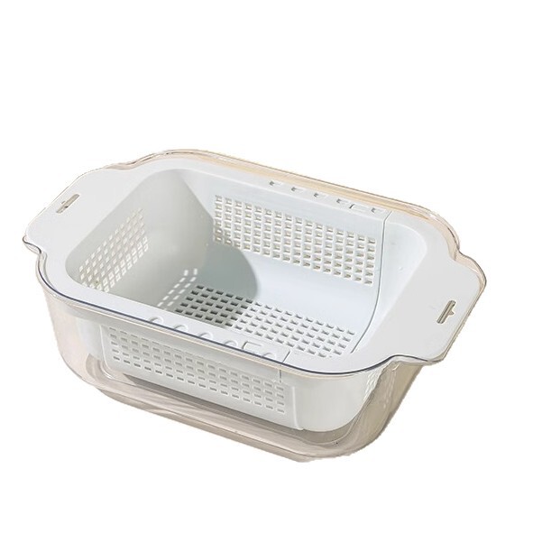洗菜盆沥水篮可伸缩双层洗菜篮厨房洗水果蔬菜水槽家用塑料滤水篮|undefined