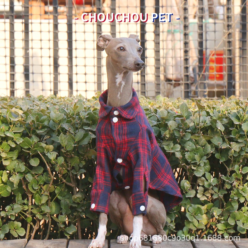 2025 Spring New Pet Shirt Soft Fashion Plaid Dog Shirt Italian Small Greyhound Whitbit Fine Dog
