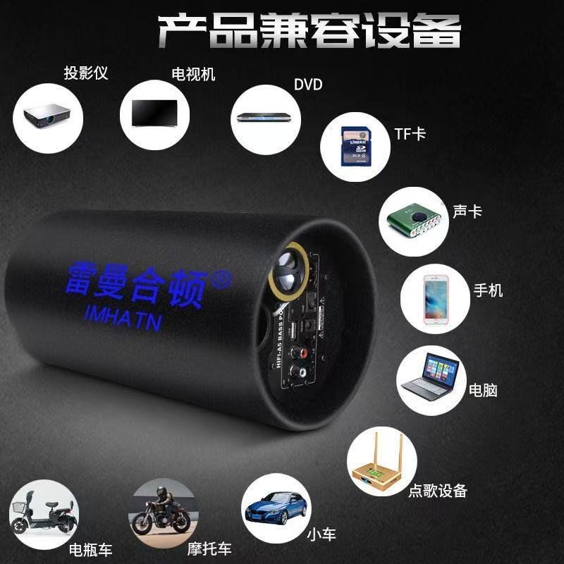 Car Subwoofer 12V24V Heavy Bass Car High-Power Truck Speaker Wireless Bluetooth 220V Home Audio