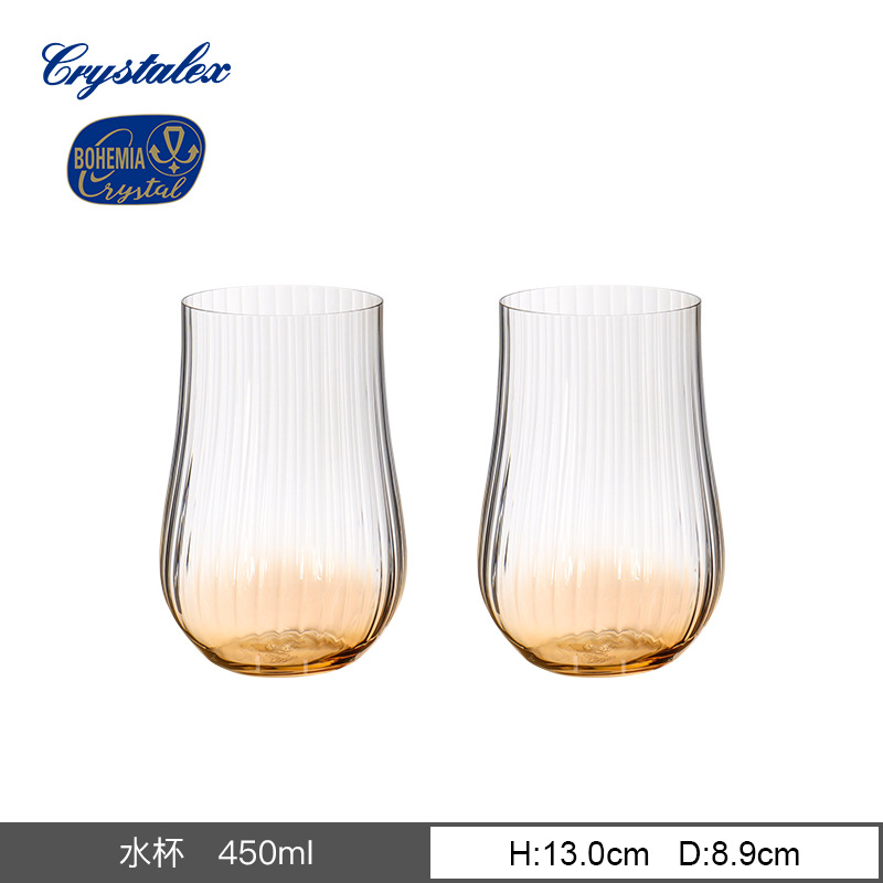 Vaso de cristal sin plomo importado de la República Checa, taza de pie alto vertical, simple nórdica, simple tulipán, vino tinto, agua doméstica image 18