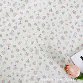 40府绸全棉数码印花布卡通纯棉水洗棉婴童家居服扎染面料睡衣