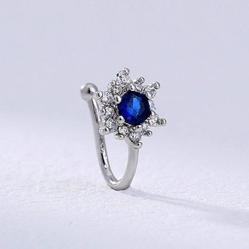 Cute mini hand-set stone nose ring, piercing-free piercing jewelry, geometric nose clip, nose ring, nose jewelry collection for women