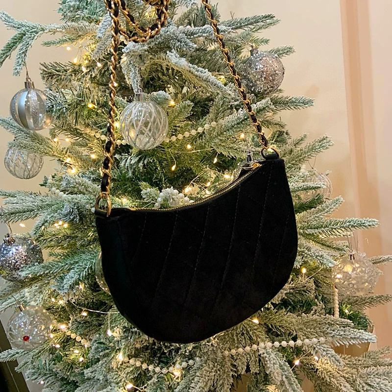 Xiangxiang Новый год подарок полумесяц сумка из бархата с rhinestone large роскошная и изысканная пыль мешок подарок коробка