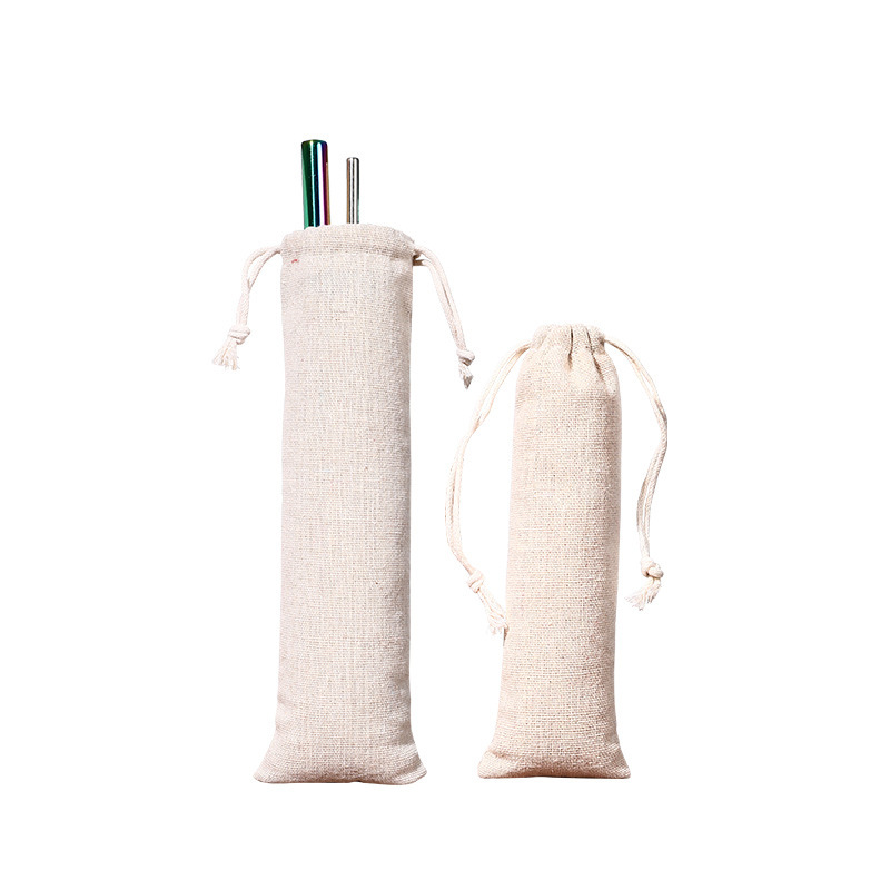 Suministro directo de fábrica paja bolsa portátil paja de acero inoxidable bolsa de almacenamiento elástico vajilla paja bolsa de embalaje al por mayor