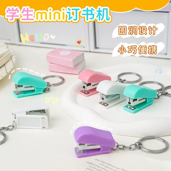 Simple Mini Stapler in Macaron Colors, Small Stapler, Office Supplies, Student Gifts, Keychain Wholesale