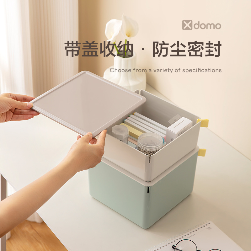 Caja de almacenamiento a prueba de polvo con cubierta de escritorio de poder, oficina doméstica, dormitorio, bocadillos, juguetes, caja de almacenamiento image 3