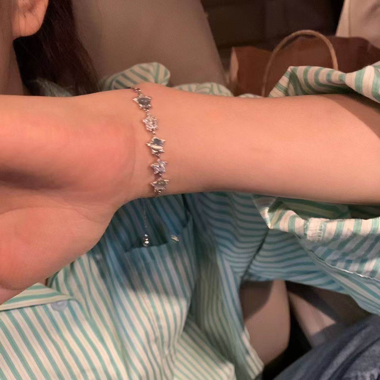 슈퍼 아름 다운 ~ 고양이의 눈 스톤 Ins 틈새 여성용 라이트 럭셔리 틈새 디자인 절묘하고 하이 엔드 부두 쥬얼리