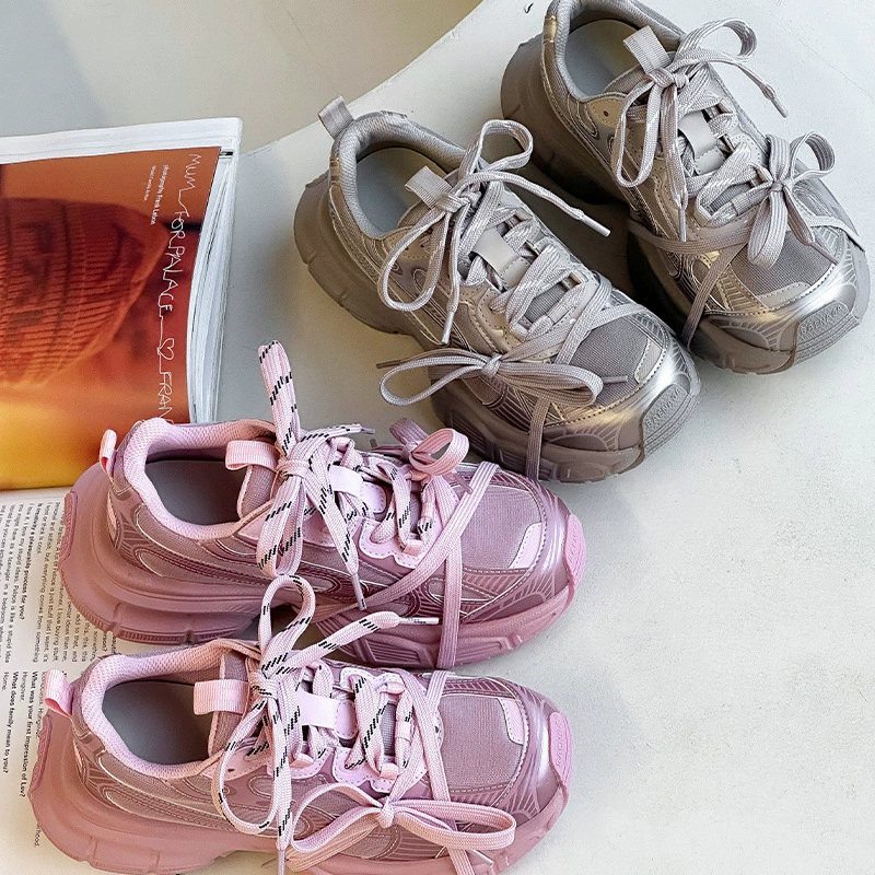 Обувь папы с толстой подошвой женская весна 2025 новая мода увеличивается