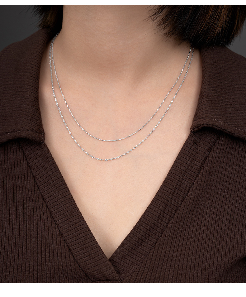 Plating Design 1 Piece 925 Sterling Silver Geometric 925 Sterling Silver Melon Seeds Chain Cable Chain Box Chain Chain Necklace