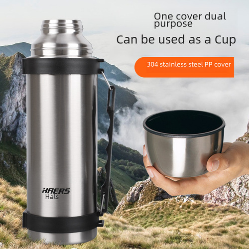 Halston Insulated Cup Outdoor Large Capacity Water Bottle Travel Mug Stainless Steel Insulated Bottle 1200ml Wholesale Engraving