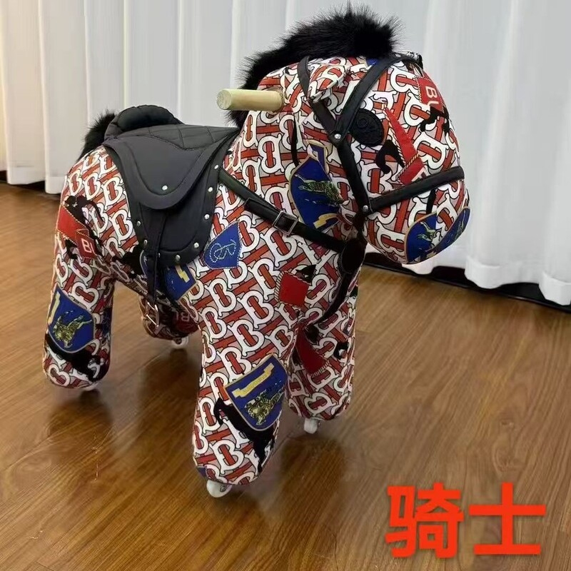 网红小马滑轮凳仿真战马坐凳儿童生日礼物动物凳落地滑轮小马凳子|undefined