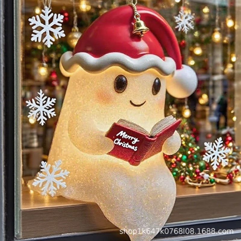 新品Cute Ghost Reading Book Lamp可爱读书手工万圣节工艺品|undefined