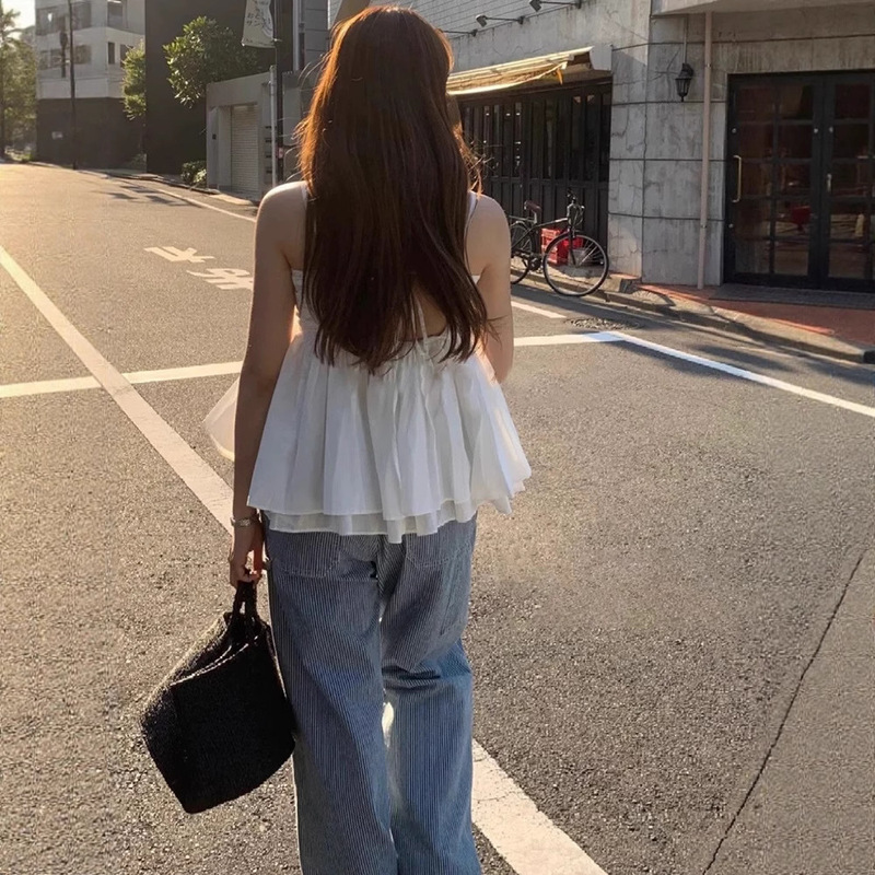 韩系小众ba*net蓝色条纹直筒工装牛仔裤女显瘦休闲长裤女秋新款|undefined