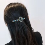 8-9mm天然海水大溪地黑珍珠发夹发卡一字夹高端奢华优雅礼物百搭