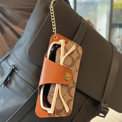 Factory direct sale wholesale eyeglass bag hanging retro eyeglass box myopia glasses sunglasses clip storage bag protective cover