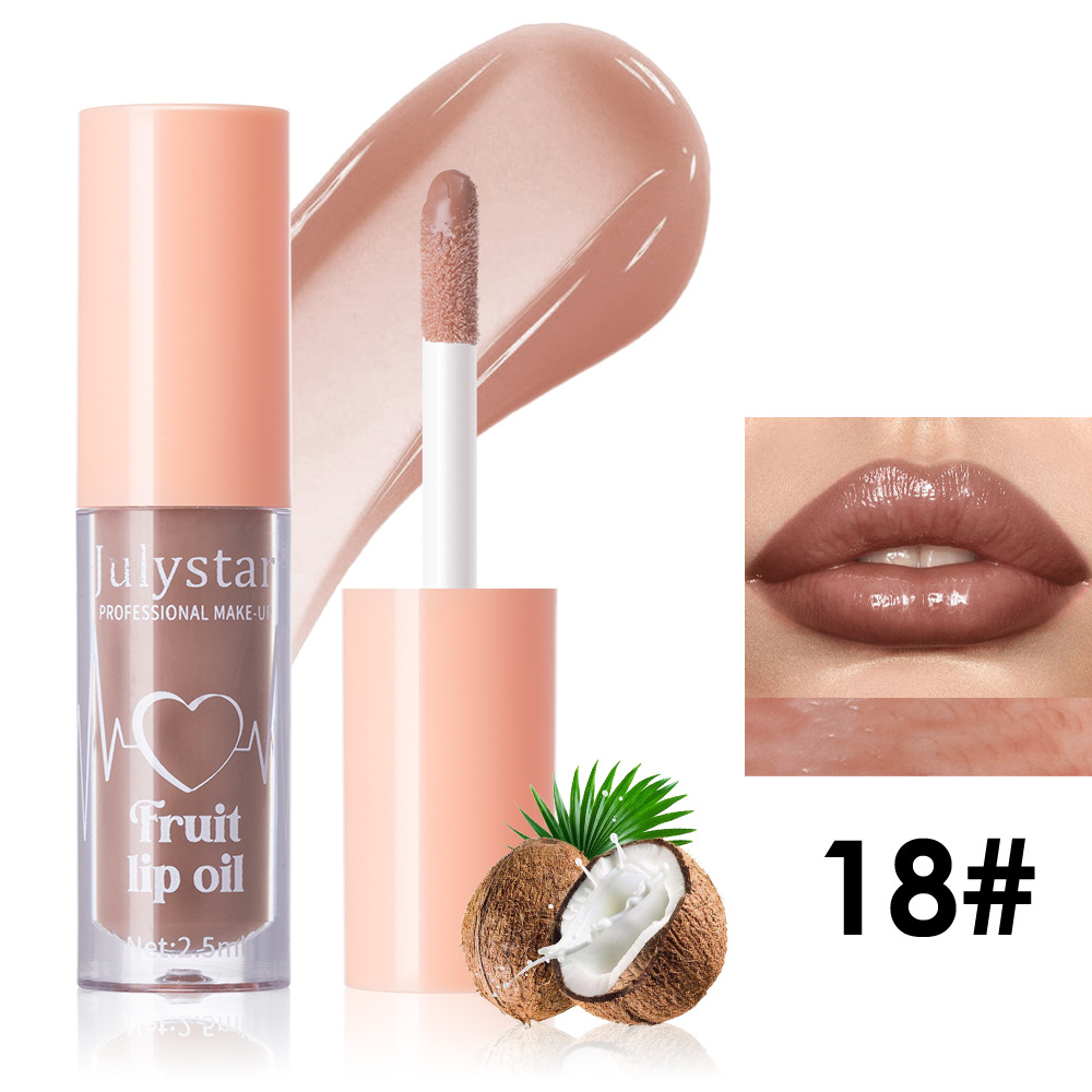 Julystar Fruit-Flavored Mirror Lip Gloss Moisturizing and Hydrating Ten-Color Set Water Gloss Lip Gloss Lipstick Wholesale undefined