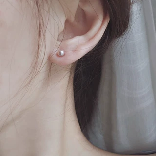 蒂奇天然淡水珍珠耳钉女S925纯银简约小巧精致睡觉免摘耳饰