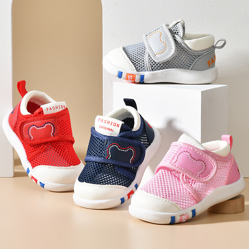 Baby sandals women's summer toddler shoes 01-2 years old baby non-slip soft bottom infant net shoes men's baby shoes