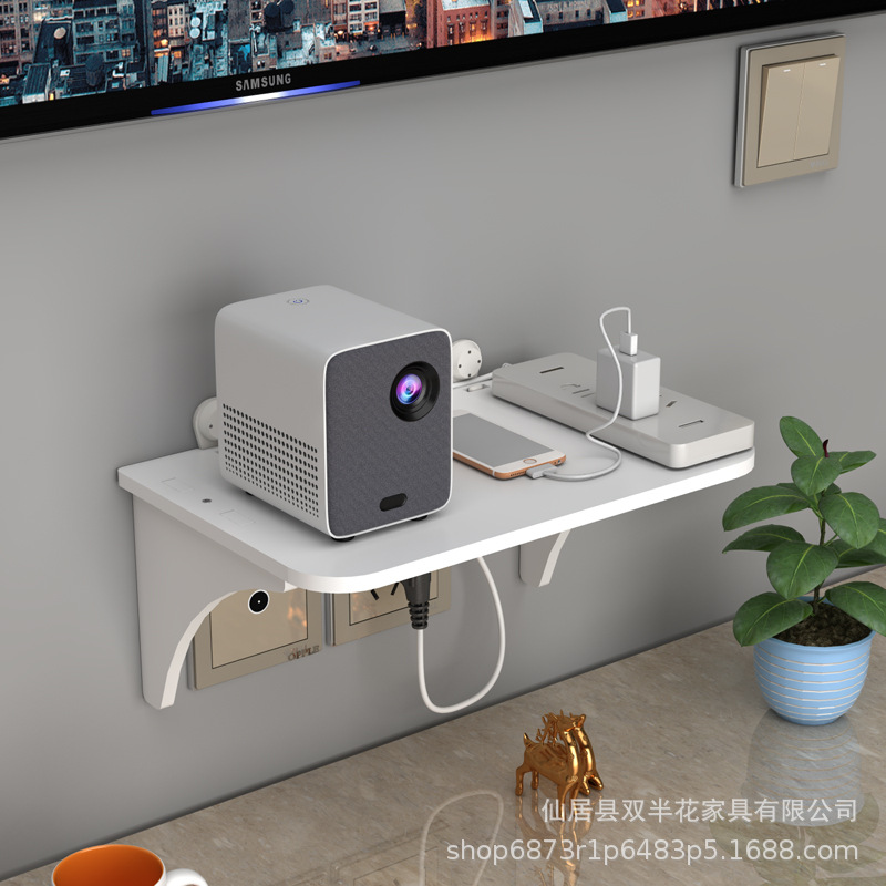 Selección estricta caja de almacenamiento de proyector WIFI TV Set-Top Box rack de almacenamiento bloque de enchufe montado en la pared sin perforaciones