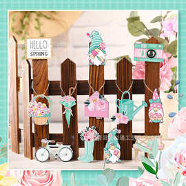 木质圣诞装饰品UV彩印挂牌激光雕刻造型表面工艺庆典圣诞挂件