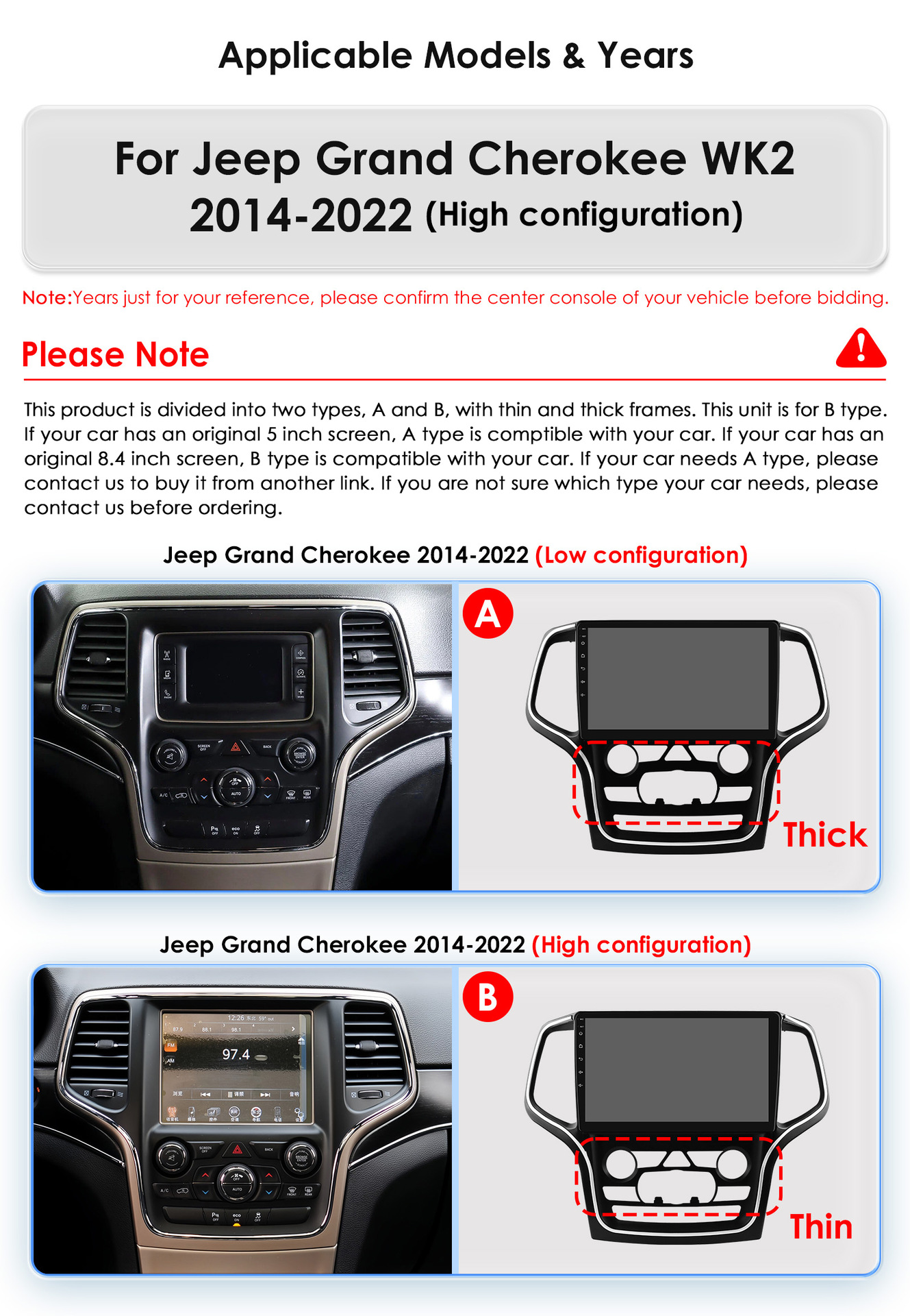 10inch Suitable for 14-22 Jeep Grand Cherokee Android Smart Large-Screen Car Central Control and Navigation All-In-One Machine
