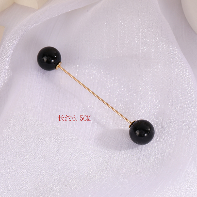 88#别针金色黑珠一字针