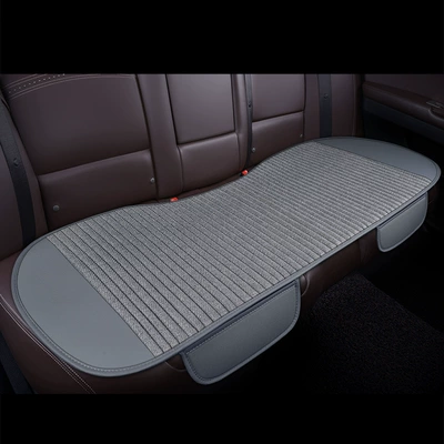 of the car seat cushion four Cool pad - wear-resistant-leather-and-hemp-strip-rear-fashionable-gray