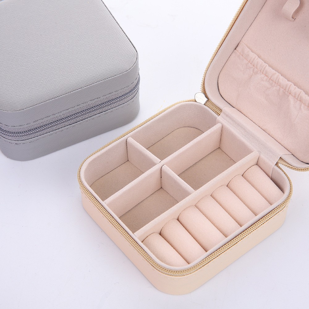 Joyería portátil transfronteriza caja de almacenamiento exquisita caja de joyería alta costura collar anillo caja de joyería de viaje