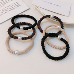 韓式小香風珍珠大腸發圈簡約氣質高彈力發繩扎頭皮筋頭繩髮飾女