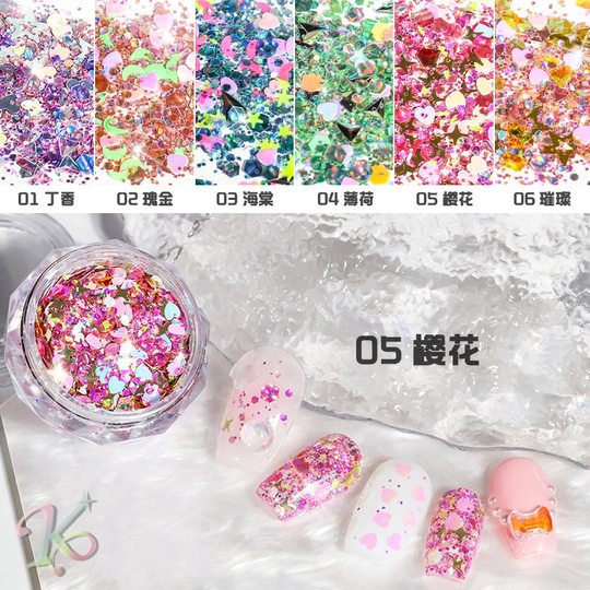 Flash Nail Art Glitter Sequins 2023 Popular Laser Mixed Plate Moon Star Nail DIY Nail Ornament