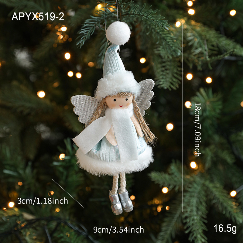 Nuevo de Navidad de peluche cuerno de ciervo ángel chica colgante árbol de Navidad colgante muñeca creativa muñeca decoración regalo