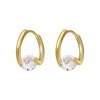 Fashionable zirconium, earrings, Korean style, micro incrustation, simple and elegant design