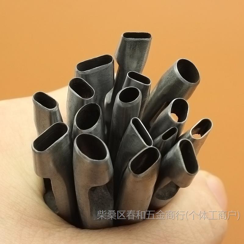 椭圆冲圆角一字形扁冲皮带冲diy手工皮革腰带打孔器开眼圆垒德株