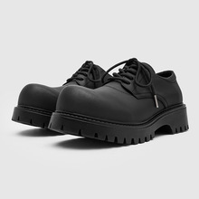 年轻人休闲英伦风秋季增高德比鞋黑色结婚低帮男鞋1026-H