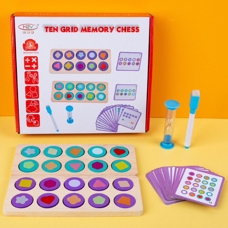 Kindergarten matemáticas Ilustración diez cuadrícula de enseñanza ayudas para la educación temprana de los niños pensamiento educativo entrenamiento memoria aritmética Juguetes