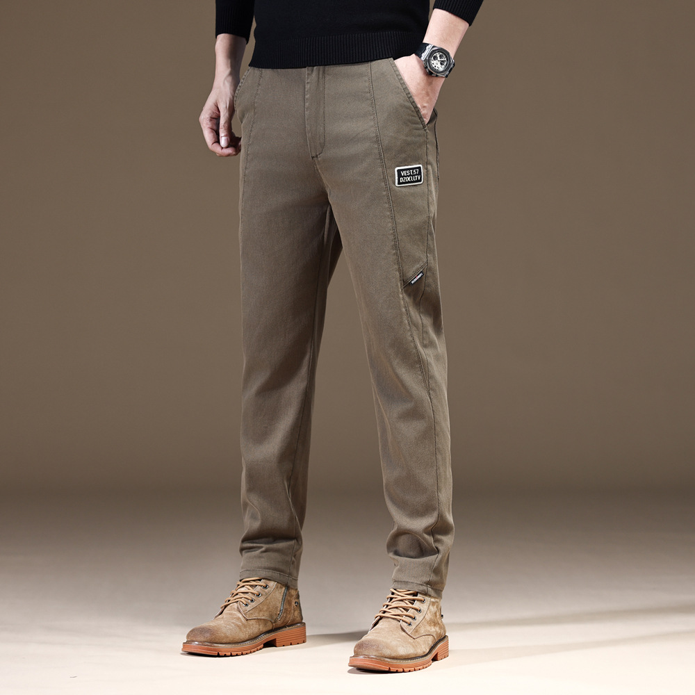 衫少服饰商务休闲裤男秋季时尚潮流拼接韩版直筒修身现货批发西裤