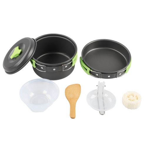 Cross-border special supply of outdoor picnic pot set for 1-2 people, portable combination DS200 pot set, picnic and camping pot set