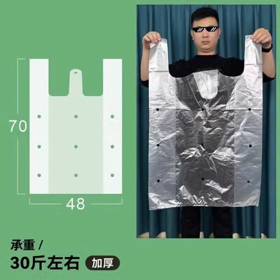 白い透明な果物と野菜の防曇袋、通気性のある穴あき袋、厚みのある大きな穴あきプラスチックベスト包装|undefined
