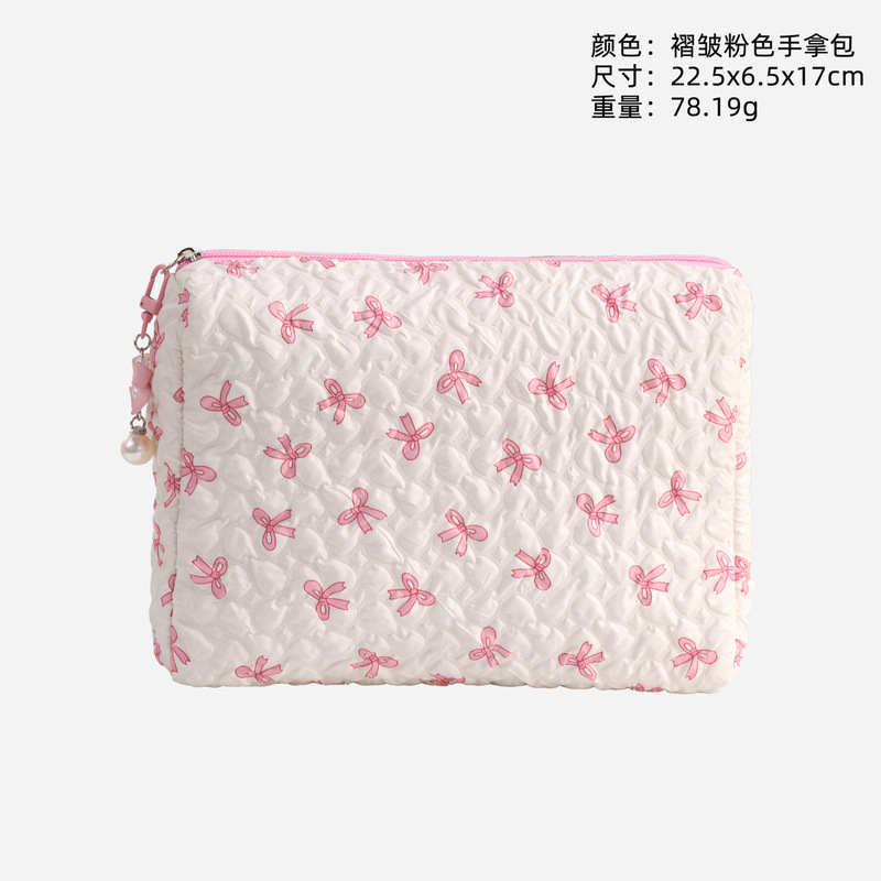 国境を越えた人気のリボン化粧品バッグ、ニッチなデザインの収納バッグ、高見えするイン、かわいい化粧品バッグ、高級感|undefined
