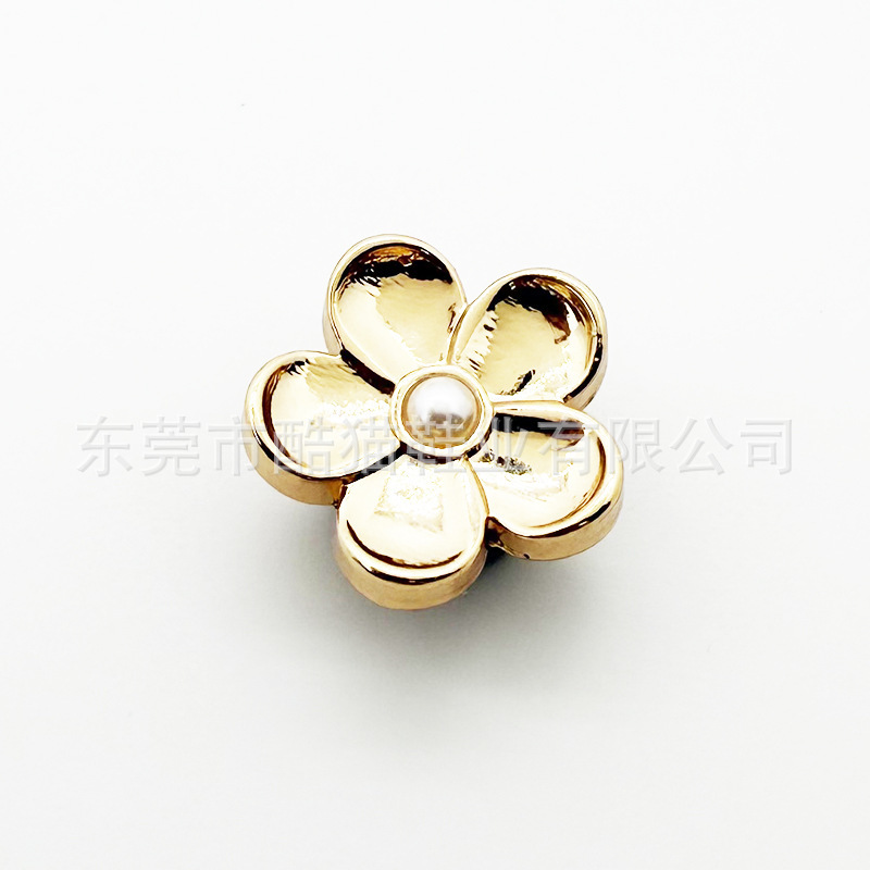 2025新款洞洞鞋配饰质感金属花朵吊坠diy鞋花沙滩鞋合金鞋扣装饰|undefined