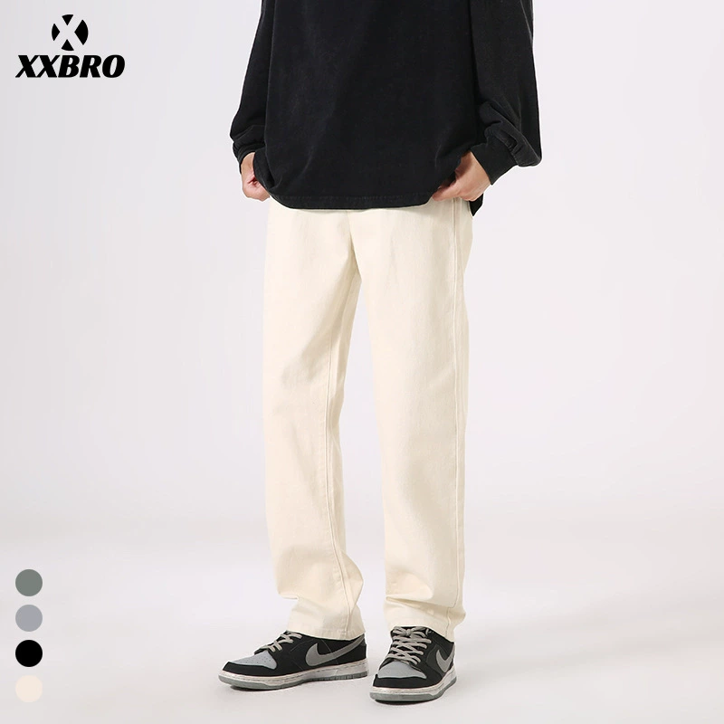 Xxbro мужская одежда # не белое лето прилив свободного эластичные дикие тонкие джинсы прямые брюки для мужчин
