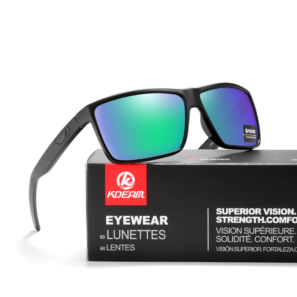 KDEAM neue quadratische rahmen brille männer fahren polarisierte sonnenbrille outdoor reise anti UV400 sonnenbrille KD029_voghion.com