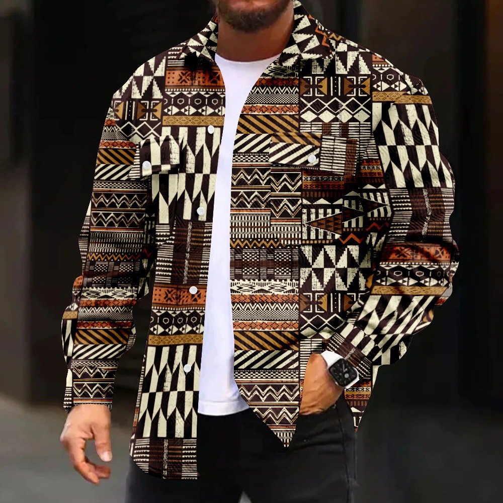 Venta caliente moda moda moda impresión digital chaqueta de solapa retro estilo británico chaqueta de un solo pecho MD05