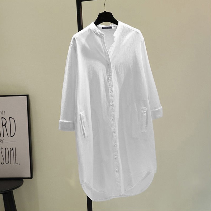 Pocket Function Loose Fit Type Wholesale Women's Casual Style Japanese And Korean Leisure Solid Color Long Sleeve Blouses