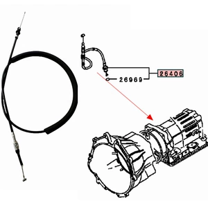 MB896456 Mitsubishi Pajero V13V V23W V33W V43W transmissiya qaz kabeli