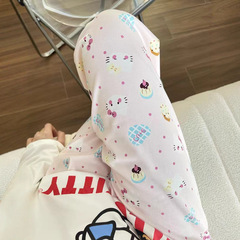 遛弯裤卡通睡裤女春秋新款居家可爱印花宽松休闲夏季空调防蚊长裤