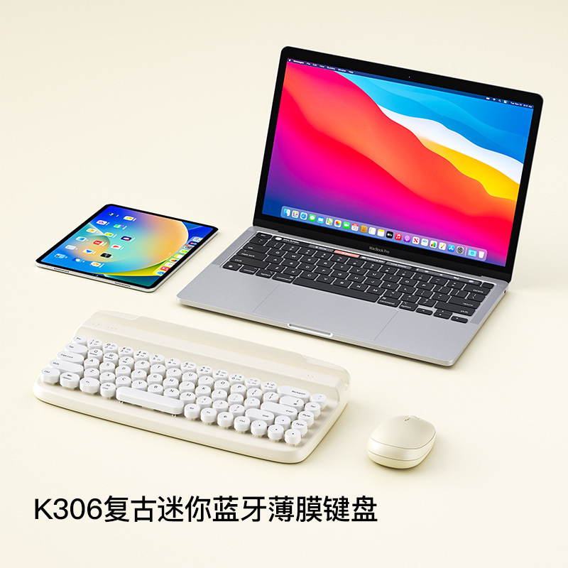Cross-border hot new Bluetooth wireless keyboard K306 office typewriter tablet PC with fashion complex