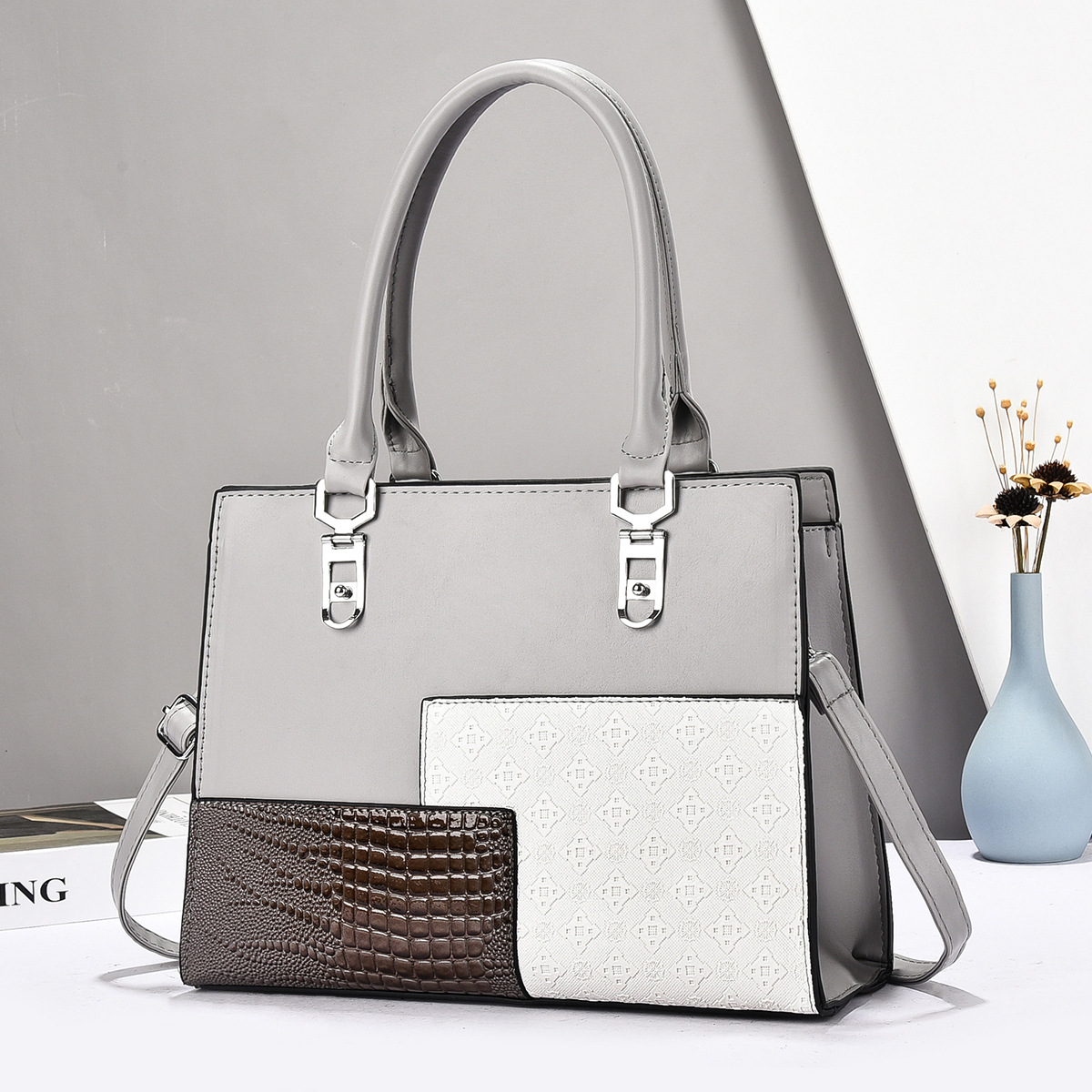 Bolsos de mujer, bolsos de moda de comercio exterior, bolsos de mensajero de estilo europeo y americano de gran capacidad, bolsos de hombro de textura de alta calidad