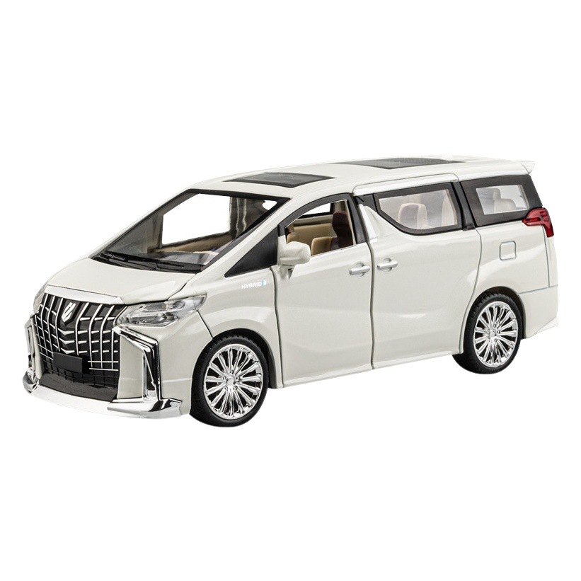 1:24 Toyota ELFA coche de negocios modelo de coche de aleación versión acústica modelo de coche de juguete de metal de simulación